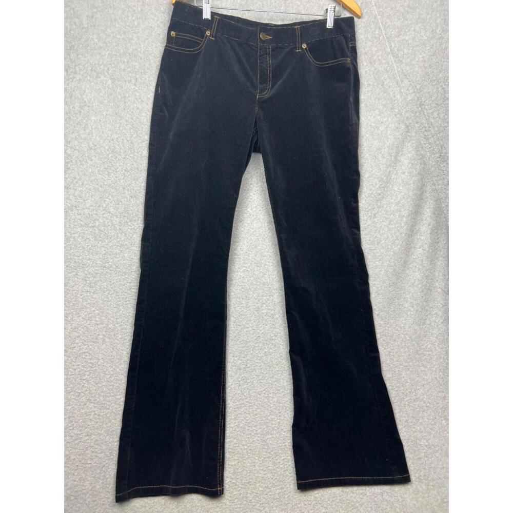 Michael Kors Velvet Corduroy Pants Straight Leg Womens Size 10 Classic Black